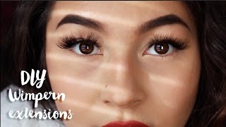 DIY Wimperverlängerung unter 5€ Wimpernextensions selbst gemacht  Michelle Danzinger [upl. by Lleval]