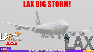 🔴LIVE BIG LAX STORM  LAX LIVE  LAX Plane Spotting [upl. by Syhr]