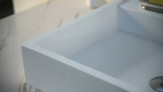 Upgrade Your Bathroom with a Solid Surface Square Countertop Basin [upl. by Nhepets743]