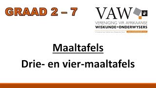 Graad 2  7 Drie en viermaaltafels wiskvaw wiskdo [upl. by Eryt]