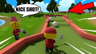 2 PLAYER PLAYING MINI GOLF in WOBBLY LIFE SimasGamer And SgDad [upl. by Stimson]