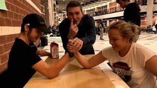 Arm Wrestling Girls at High School That Can Beat Boys [upl. by Sikram]