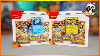 Pokemon TCG Surging Sparks 3 Booster Pack And Card Quagmire And Zapdos Opening [upl. by Harobed108]