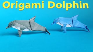 How to make an Origami Dolphin  by Madiyar Amerkeshev step by step tutorial [upl. by Edmunda]