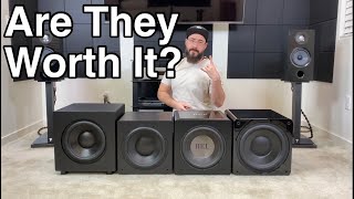 Cheap vs Expensive Subwoofers Review Emotiva SE12 Rythmik L12 REL HT1205 SVS SB3000 [upl. by Niabi732]