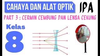 CAHAYA DAN ALAT OPTIK PART 3  CERMIN CEMBUNG DAN LENSA CEKUNG IPA KELAS 8 SMP [upl. by Saire]