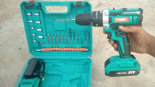 cordless drill machine unboxing and review  turbo cordless drill machine unboxing and testing [upl. by Nanah761]