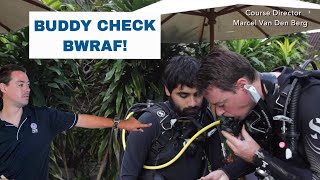 Buddy Check Scuba Diving • PADI Open Water Diver Course  Scuba Diving Tips [upl. by Ahsiym204]