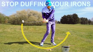 The best IRON striking GOLF SWING drills stop duffing iron shots [upl. by Malvie693]