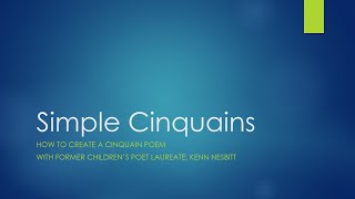 Simple Cinquains  How to Write a Cinquain Poem [upl. by Virnelli]