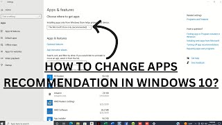 How to Change Apps Recommendation in Windows 10  Basics Of Computer007 [upl. by Bradney]