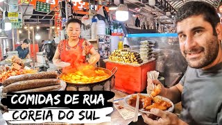 PROVANDO COMIDAS DE RUA NA COREIA [upl. by Lethia504]