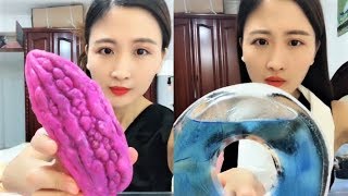 ASMR eating crunchy food ice Reaxing eating sounds  1 HOUR [upl. by Leirvag]