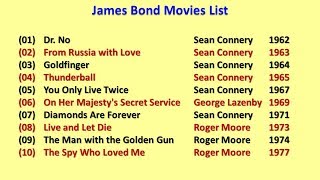 James Bond 007 Theme Songs From 1962 To 2020 [upl. by Hayyifas294]