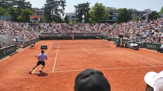 WAWRINKA VS RAMOS VINOLAS  COURT LEVEL VIEW  TIEBREAK SET 1  ROLAND GARROS 2023 [upl. by Farhsa]