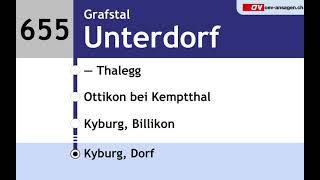 VBG Ansagen  655  Effretikon – Ottikon – Kyburg [upl. by Akiret]