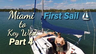 Ep 27 Sailboat Launch and 1st SAIL Miami [upl. by Ecirtra467]