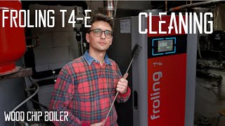 FROLING T4e 2  how to CLEAN wood chip and pellet boiler [upl. by Yared]