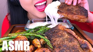 STRETCHY CHEESE FONDUE RIBEYE STEAK ASMR  ASMR Phan [upl. by Koch530]