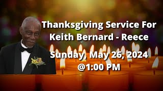 Sun May 26 2024  Thanksgiving Service for Keith Reece  Sydenham SDA Online Church  100PM [upl. by Eronel71]