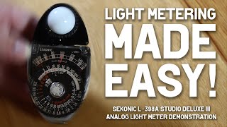 LIGHT METERING MADE EASY Sekonic L 398A Light Meter Demonstration [upl. by Risley594]