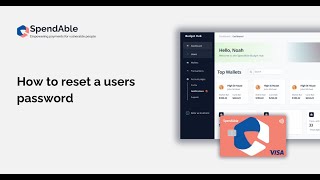 How to reset a SpendAble users password [upl. by Haymo443]