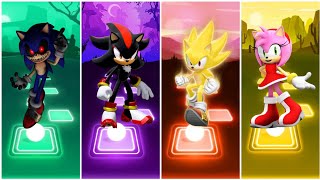 Sonic Hedgehog Team  Sonic Exe vs Amy Exe Sonic vs Super Sonic vs Shadow Sonic  Tiles Hop [upl. by Elfie]