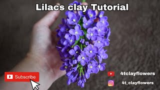 DIY Clay Flowers TUTORIAL Lilac Air dry clay cold porcelain sugarcraft [upl. by Sheena805]