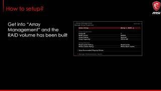 MSI® HOWTO setup X399 NVME M2 RAID [upl. by Atinnod89]