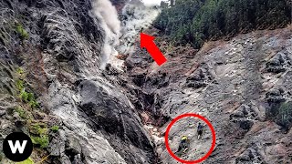 Tragic Moments Shocking Massive Rockfalls amp Landslides Caught On Camera [upl. by Anirtac]