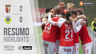 Highlights  Resumo SC Braga 20 FC Arouca Liga 2223 21 [upl. by Atinuaj]