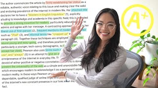 How to write an A Analysing Argument body paragraph Language Analysis [upl. by Nelyahs518]