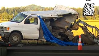 Deadly car crash kills 7 people on Interstate 5 in Oregon  New York Post [upl. by Hapte803]