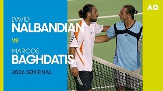 David Nalbandian v Marcos Baghdatis  Australian Open 2006 Semifinal  AO Classics [upl. by Martz605]