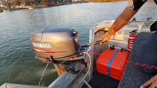 Yamaha 30HP 2 stroke outboard start up [upl. by Bradlee]