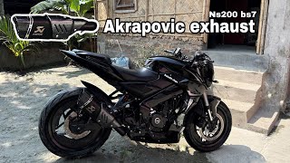 Akrapovic exhaust on NS200 BS7🚀 BLACK BEAST🖤 [upl. by Lokcin180]