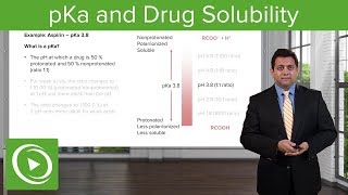 pKa and Drug Solubility Absorption and Distribution – Pharmacokinetics PK  Lecturio [upl. by Nagem]