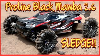 Traxxas Sledge  Proline Black Mamba [upl. by Wootan]