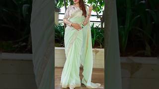 Light Green Silk Saree Designs green saree [upl. by Ramuk]