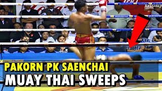 Pakorns Best Muay Thai Sweeps amp Trips ปกรณ์ พีเคแสนชัยมวยไทยยิม  Fight IQ Highlight [upl. by Strander]