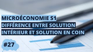 Différence entre solution intérieure et solution en coin  microéconomie S1 [upl. by Abigael]