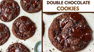 EPIC DOUBLE CHOCOLATE CHUNK COOKIES  WITH EGGLESS OPTION  SUBWAY STYLE CHEWY CHOCOLATE COOKIES [upl. by Enytsirhc]