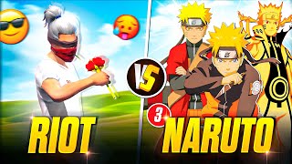 RIOT VS 3 NARUTO CHALLENGE MATCH 🗿 RIOT FF [upl. by Ilaw498]