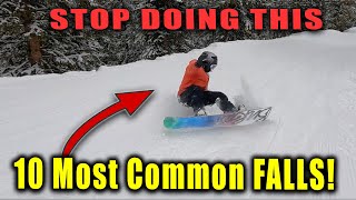 STOP FALLING ON YOUR SNOWBOARD  Most Common Falls and Fixes [upl. by Nedyaj]