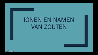 Ionen en Namen van Zouten [upl. by Atnim]