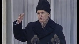 Discurs complet Ceausescu 21 decembrie 1989 Murim mai bine in lupta cu glorie deplina decat sclavi [upl. by Latsyek]