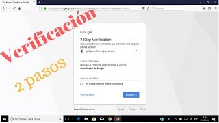 Como activar la verificacion de dos pasos en GMail [upl. by Idid909]