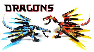 LEGO Kai and Nyas Elemental Dragons MOC from 70627 Dragons Forge [upl. by Aletse]