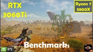 Monster Hunter Wilds RTX 3060Ti  1440p  FSR3  DLSS  All Settings  Benchmarks [upl. by Oelak]