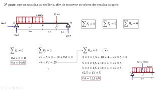 Estruturas isostáticas passo a passo exercício 1 [upl. by Wolk]